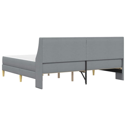Bed Frame with Mattress Light Grey 180 x 200 cm Fabric