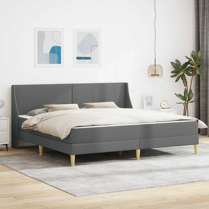 Bed Frame with Mattress Dark Grey 180 x 200 cm Fabric