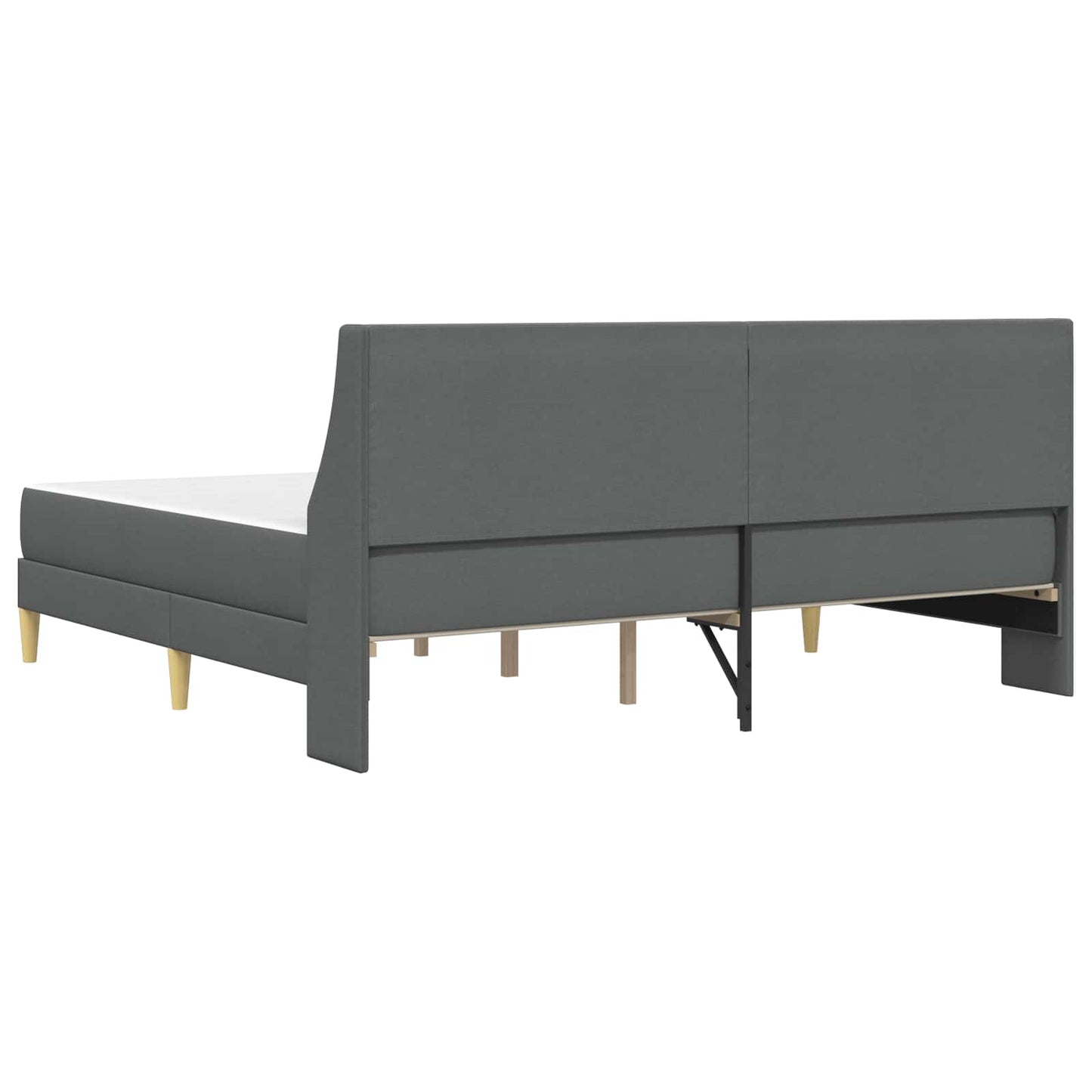 Bed Frame with Mattress Dark Grey 180 x 200 cm Fabric