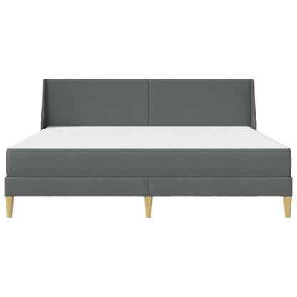 Bed Frame with Mattress Dark Grey 180 x 200 cm Fabric