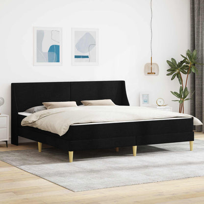 Bed Frame with Mattress Black 180 x 200 cm Fabric