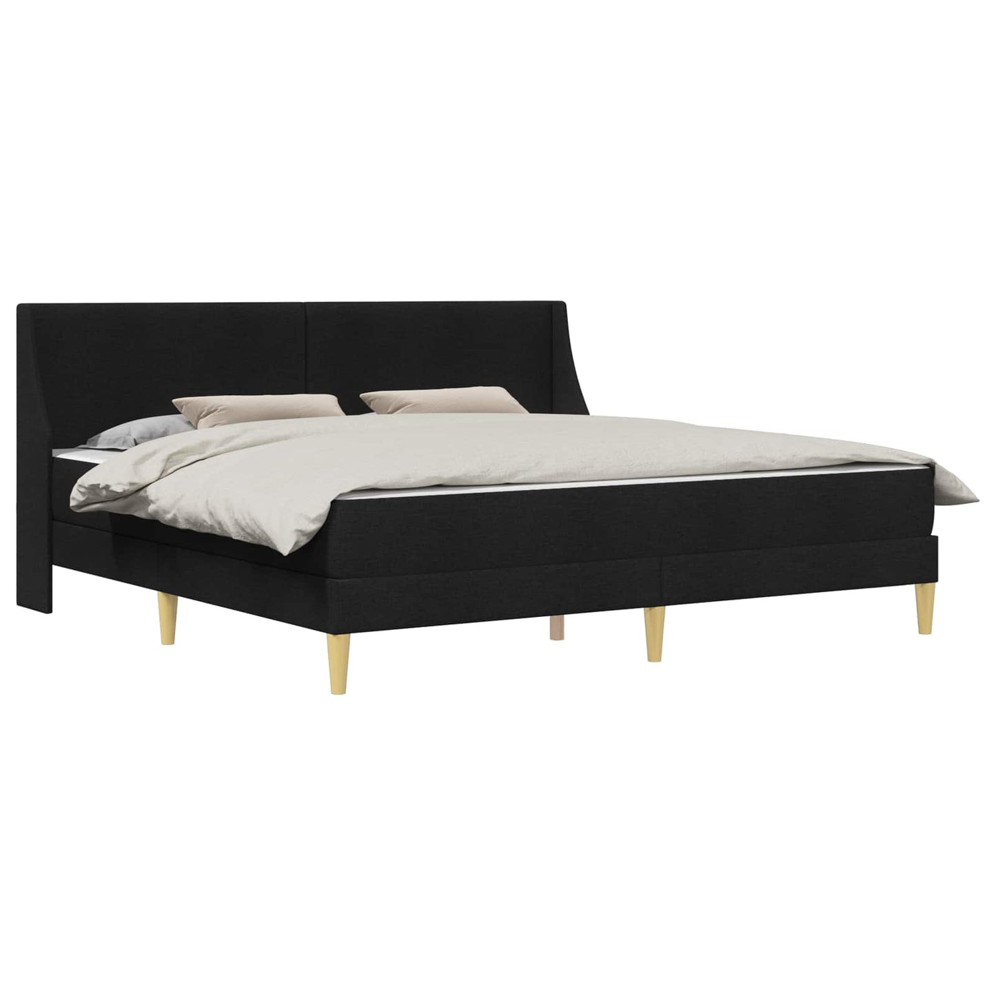 Bed Frame with Mattress Black 180 x 200 cm Fabric
