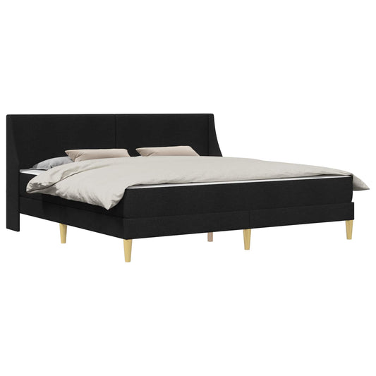 Bed Frame with Mattress Black 180 x 200 cm Fabric