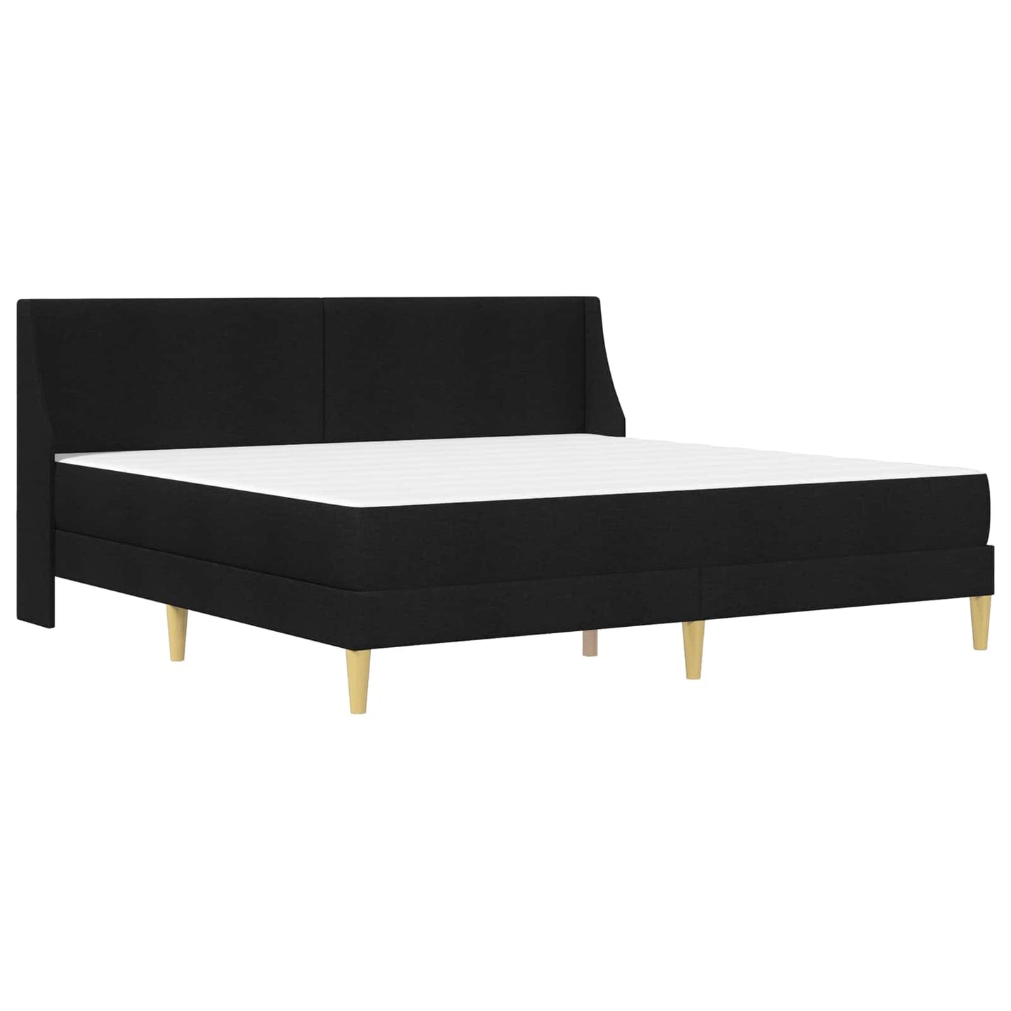 Bed Frame with Mattress Black 180 x 200 cm Fabric
