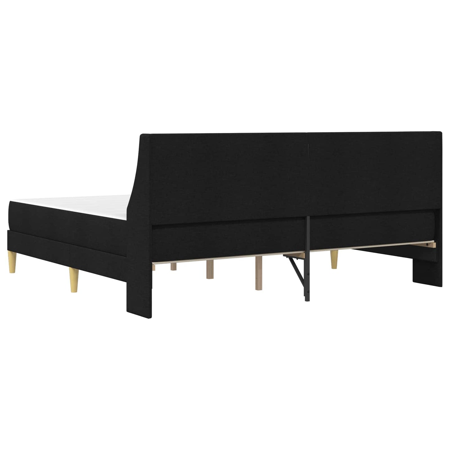 Bed Frame with Mattress Black 180 x 200 cm Fabric