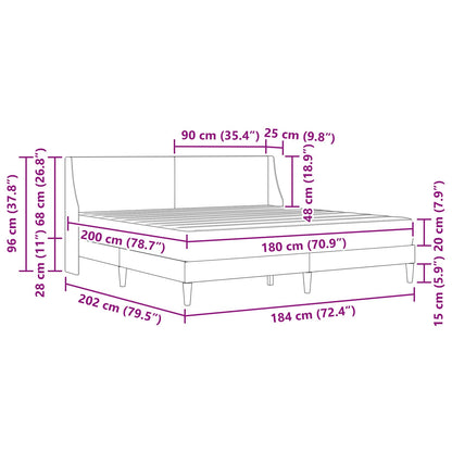 Bed Frame with Mattress Black 180 x 200 cm Fabric