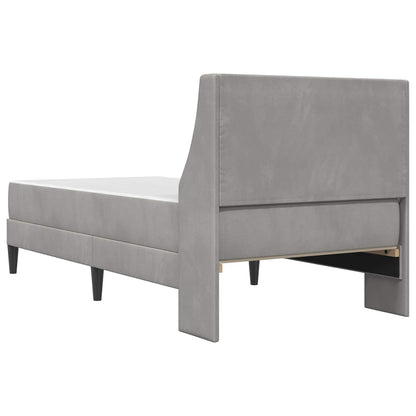 Bed Frame with Mattress Light Grey 90 x 190 cm Velvet