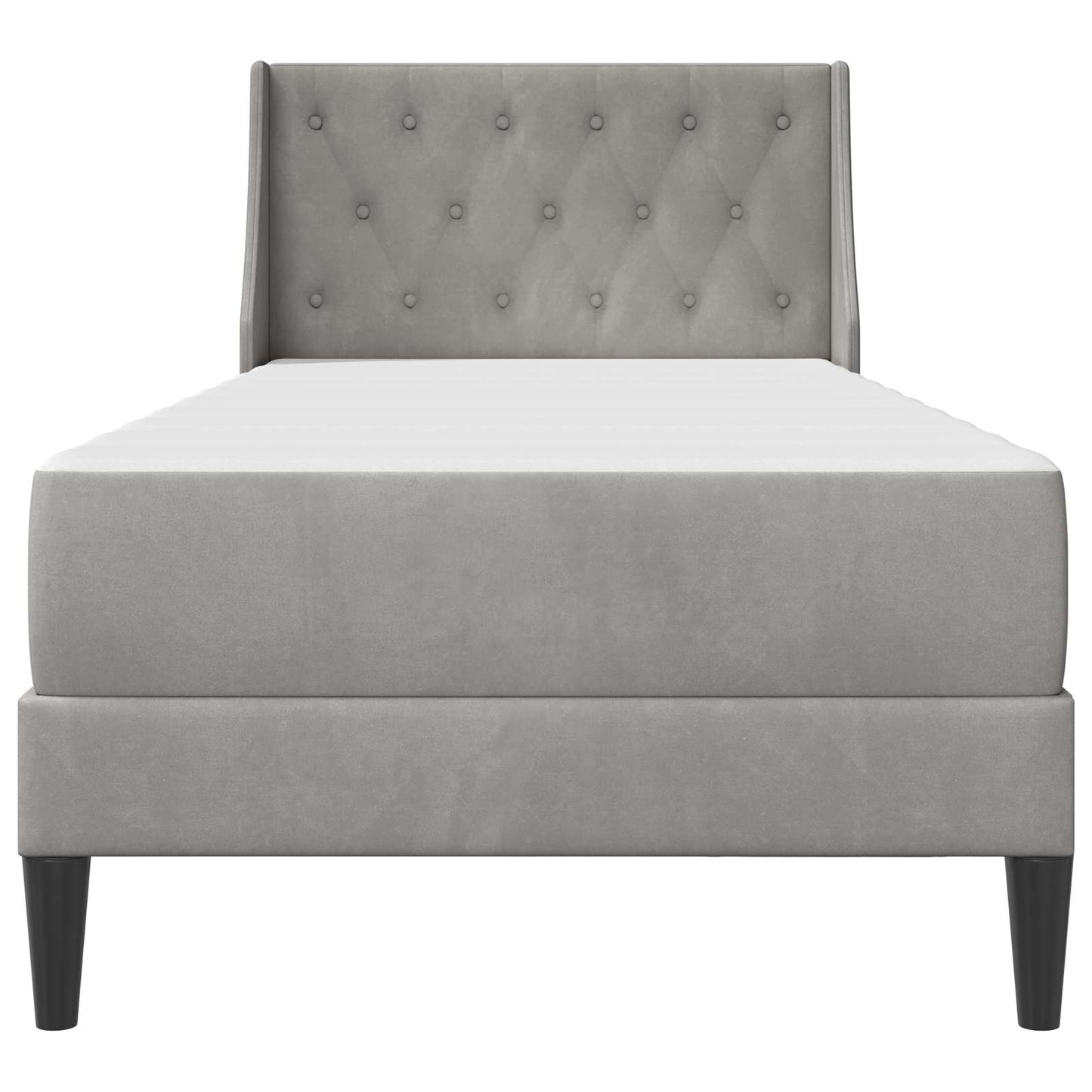 Bed Frame with Mattress Light Grey 90 x 190 cm Velvet