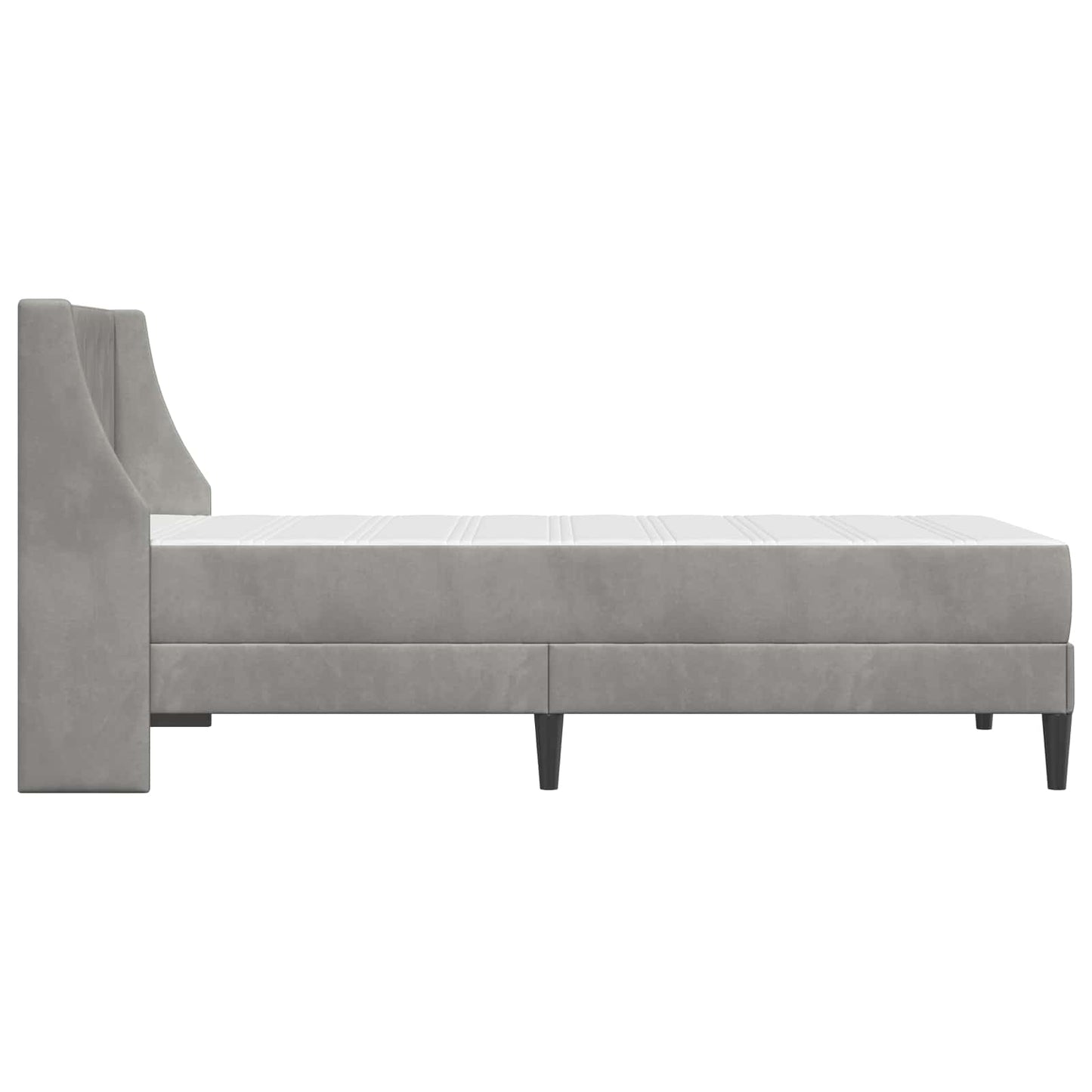 Bed Frame with Mattress Light Grey 90 x 190 cm Velvet
