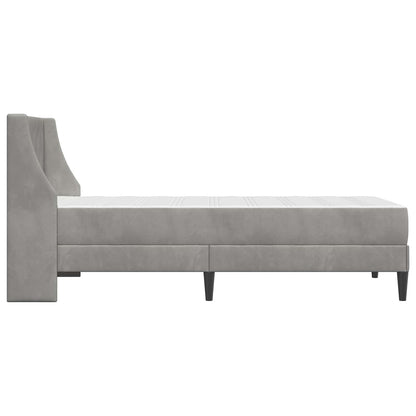 Bed Frame with Mattress Light Grey 90 x 190 cm Velvet