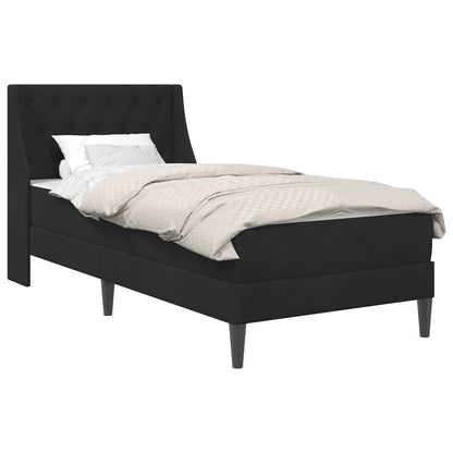 Bed Frame with Mattress with Headboard Black 90 x 190 cm Velvet