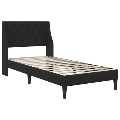 Bed Frame with Mattress with Headboard Black 90 x 190 cm Velvet