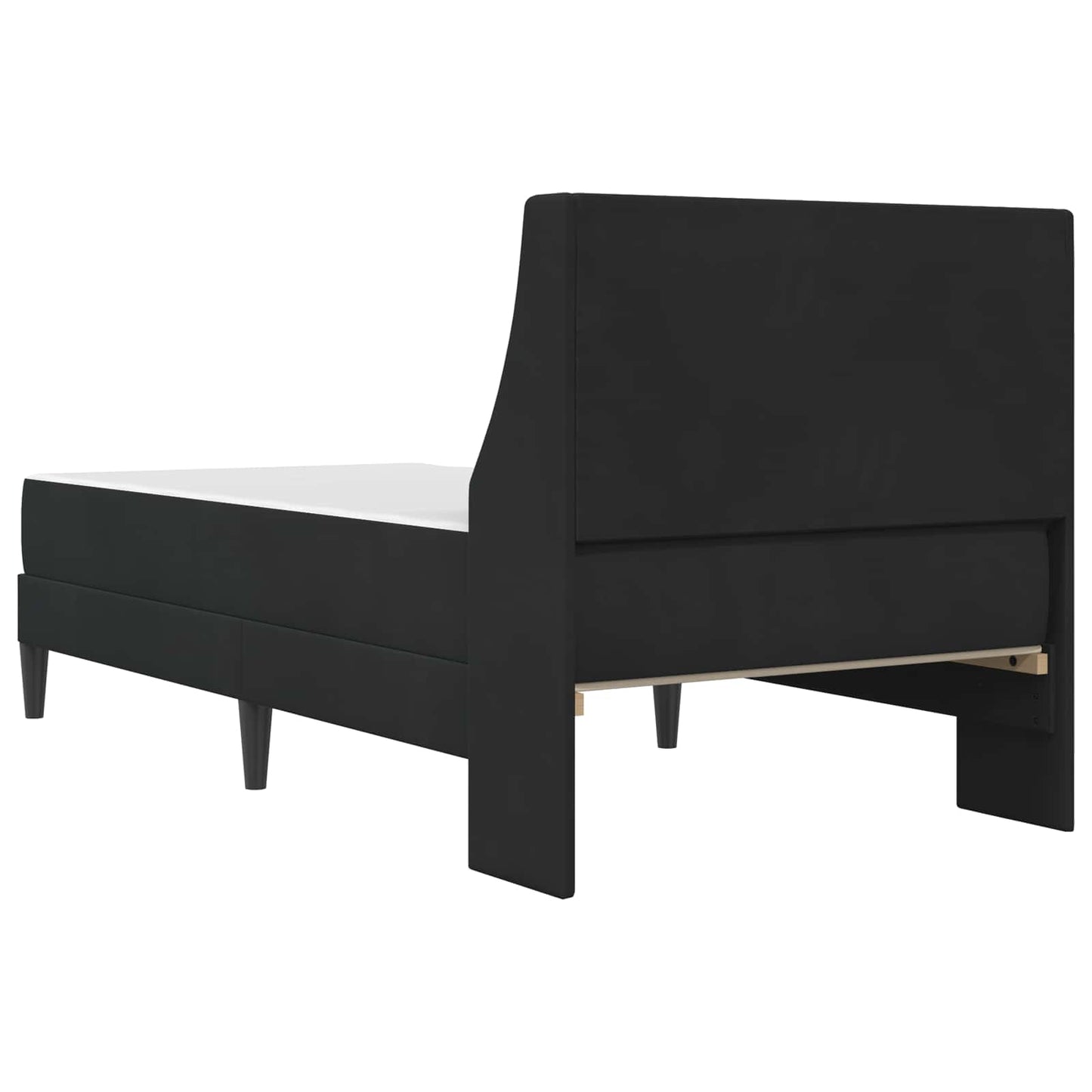 Bed Frame with Mattress with Headboard Black 90 x 190 cm Velvet