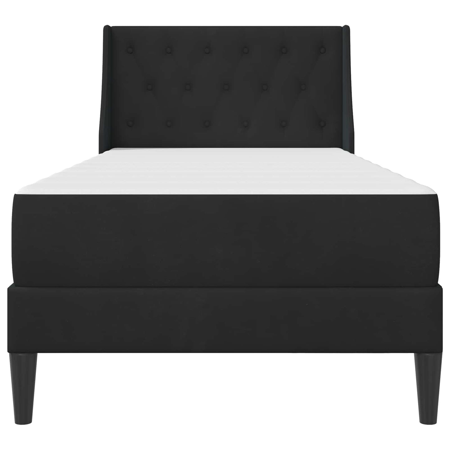 Bed Frame with Mattress with Headboard Black 90 x 190 cm Velvet