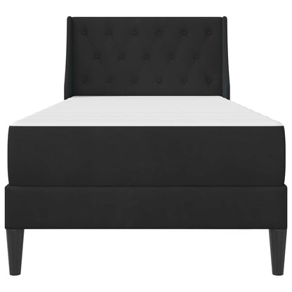 Bed Frame with Mattress with Headboard Black 90 x 190 cm Velvet