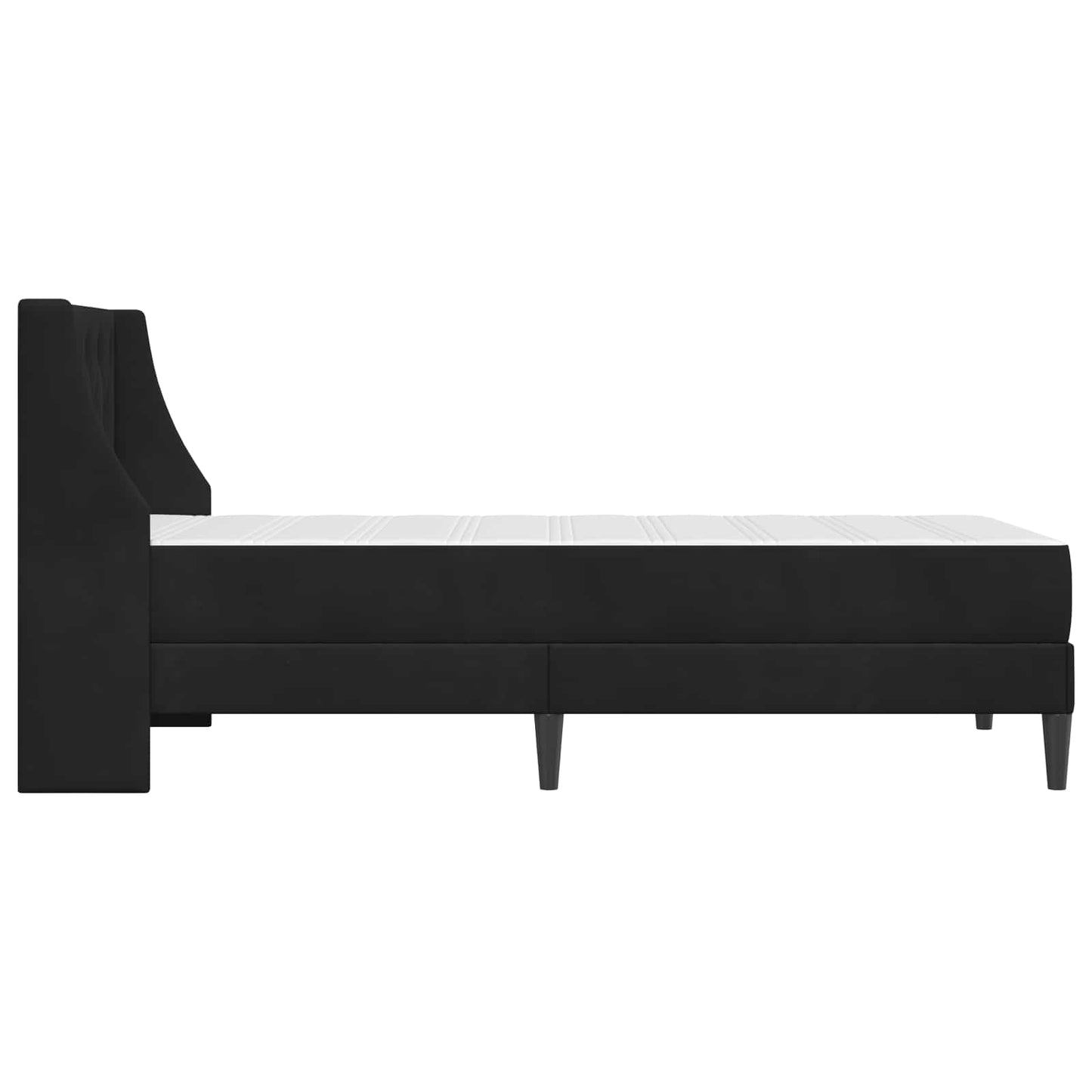 Bed Frame with Mattress with Headboard Black 90 x 190 cm Velvet