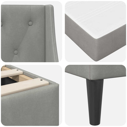 Bed Frame with Mattress Light Grey 180 x 200 cm Velvet