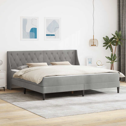 Bed Frame with Mattress Light Grey 180 x 200 cm Velvet