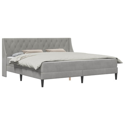 Bed Frame with Mattress Light Grey 180 x 200 cm Velvet