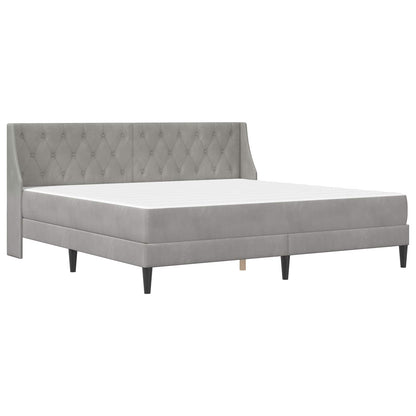 Bed Frame with Mattress Light Grey 180 x 200 cm Velvet