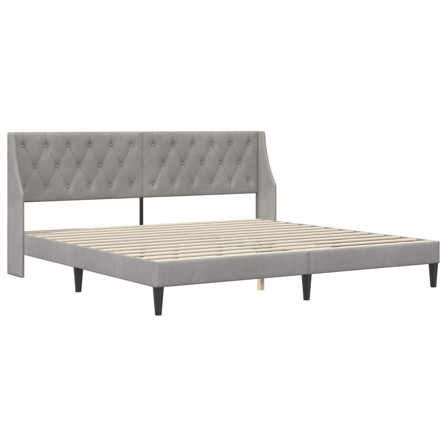 Bed Frame with Mattress Light Grey 180 x 200 cm Velvet