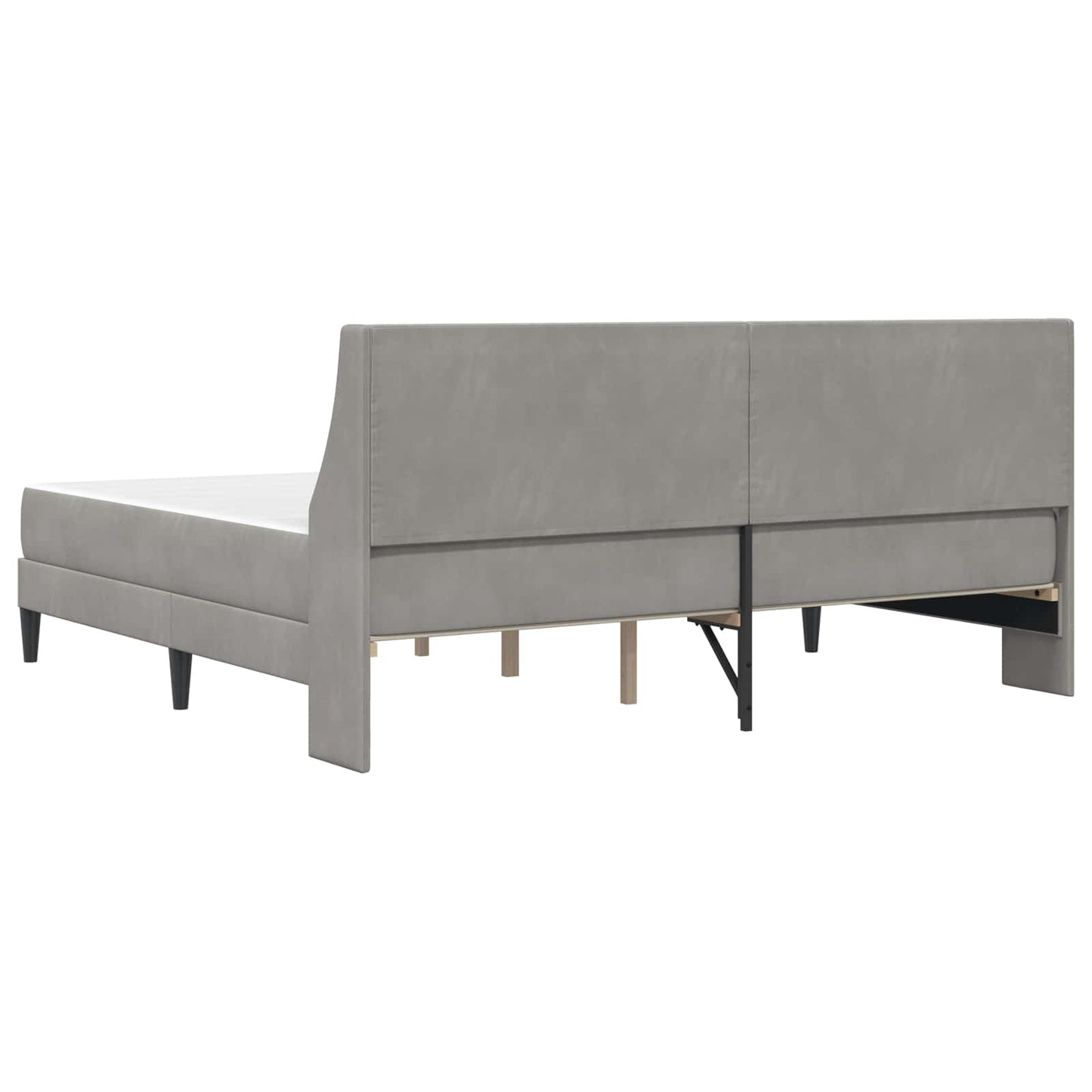 Bed Frame with Mattress Light Grey 180 x 200 cm Velvet