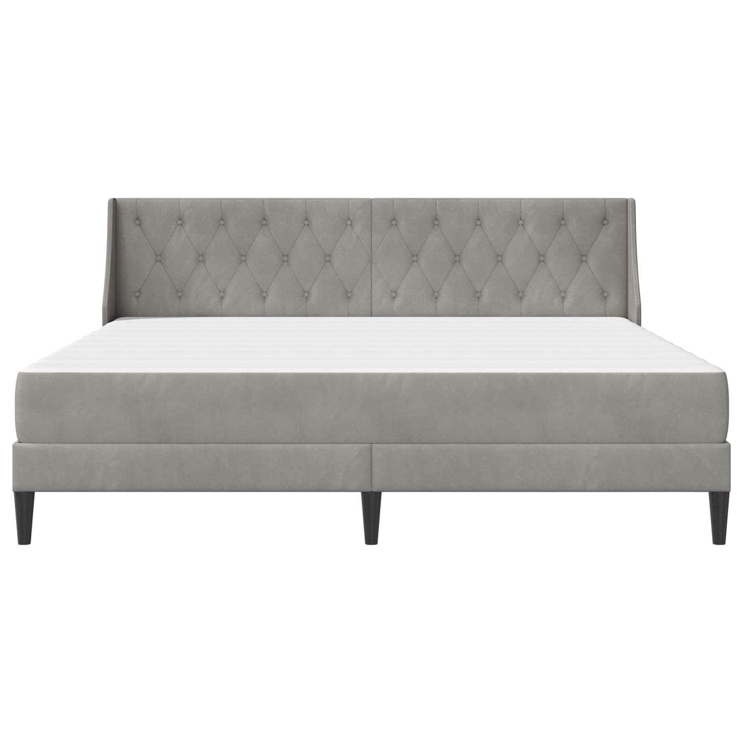 Bed Frame with Mattress Light Grey 180 x 200 cm Velvet