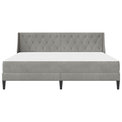 Bed Frame with Mattress Light Grey 180 x 200 cm Velvet