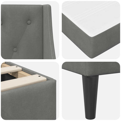 Bed Frame with Mattress Dark Grey 180 x 200 cm Velvet