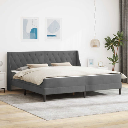 Bed Frame with Mattress Dark Grey 180 x 200 cm Velvet