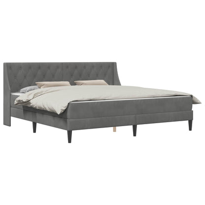 Bed Frame with Mattress Dark Grey 180 x 200 cm Velvet