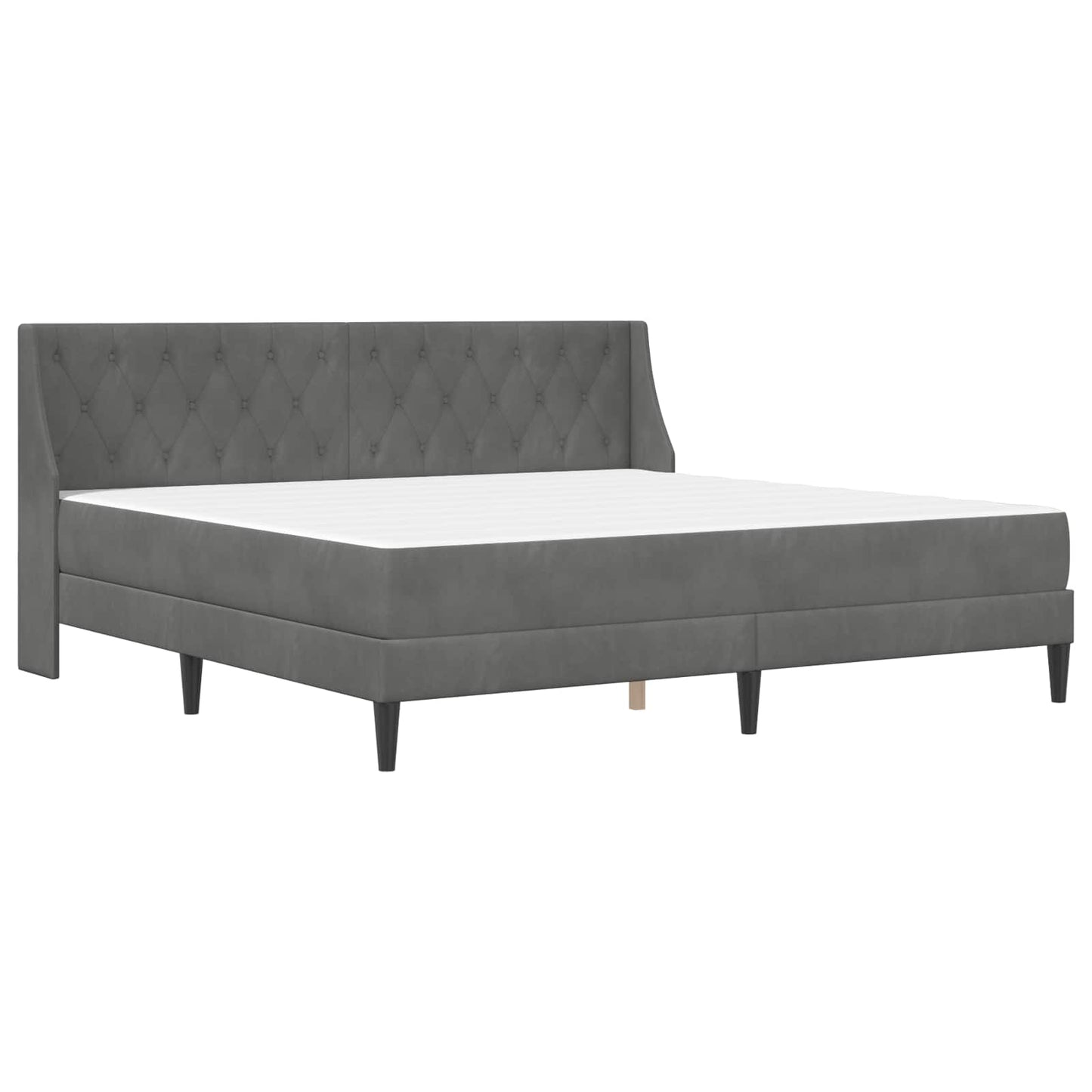 Bed Frame with Mattress Dark Grey 180 x 200 cm Velvet