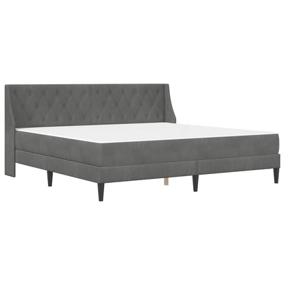 Bed Frame with Mattress Dark Grey 180 x 200 cm Velvet