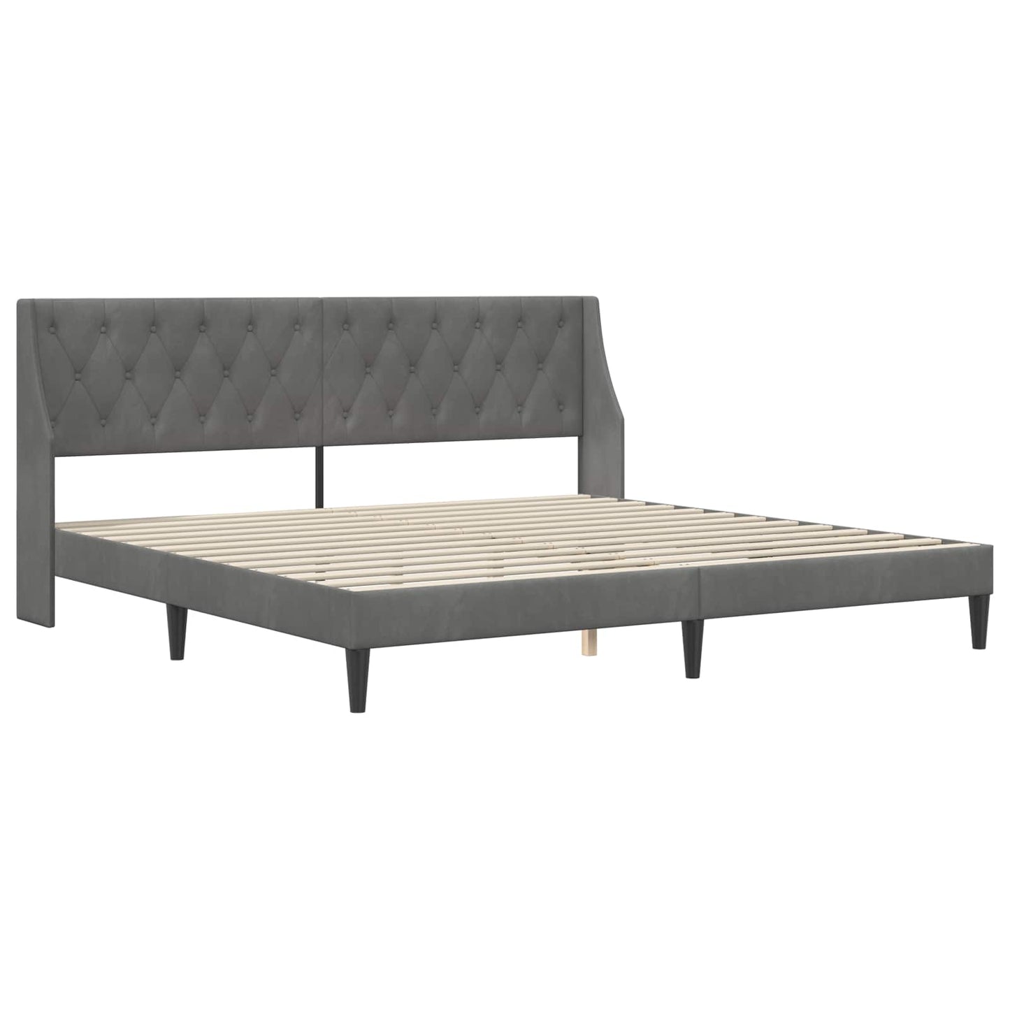 Bed Frame with Mattress Dark Grey 180 x 200 cm Velvet