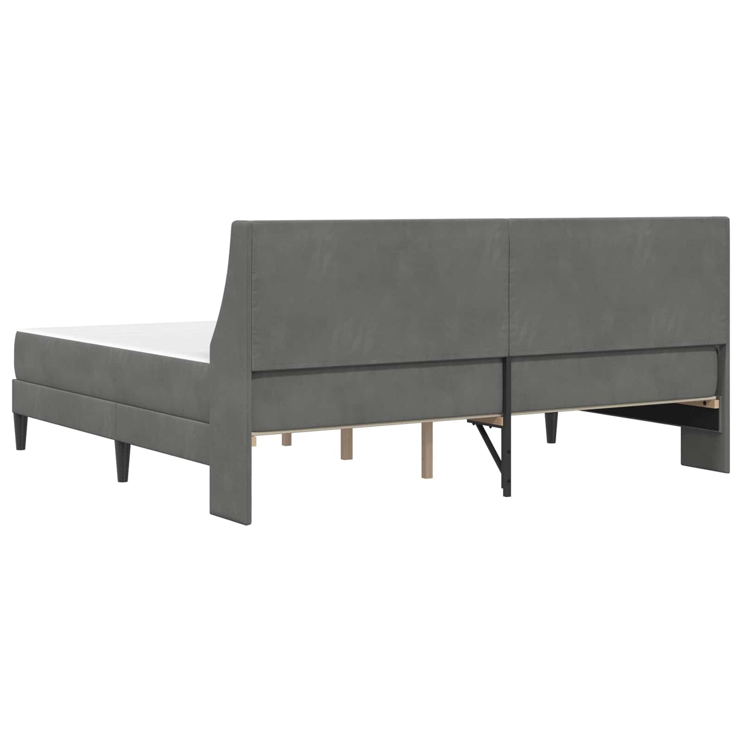 Bed Frame with Mattress Dark Grey 180 x 200 cm Velvet