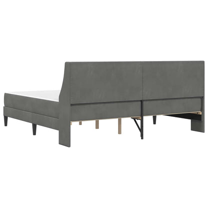 Bed Frame with Mattress Dark Grey 180 x 200 cm Velvet