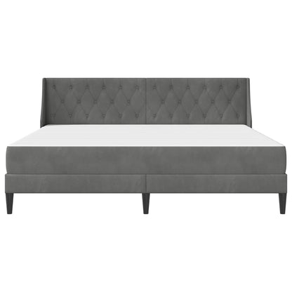 Bed Frame with Mattress Dark Grey 180 x 200 cm Velvet