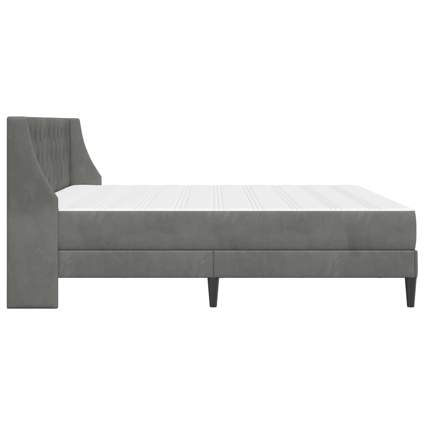 Bed Frame with Mattress Dark Grey 180 x 200 cm Velvet