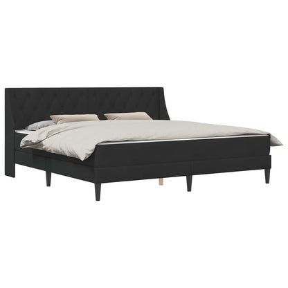 Bed Frame with Mattress Black 180 x 200 cm Velvet