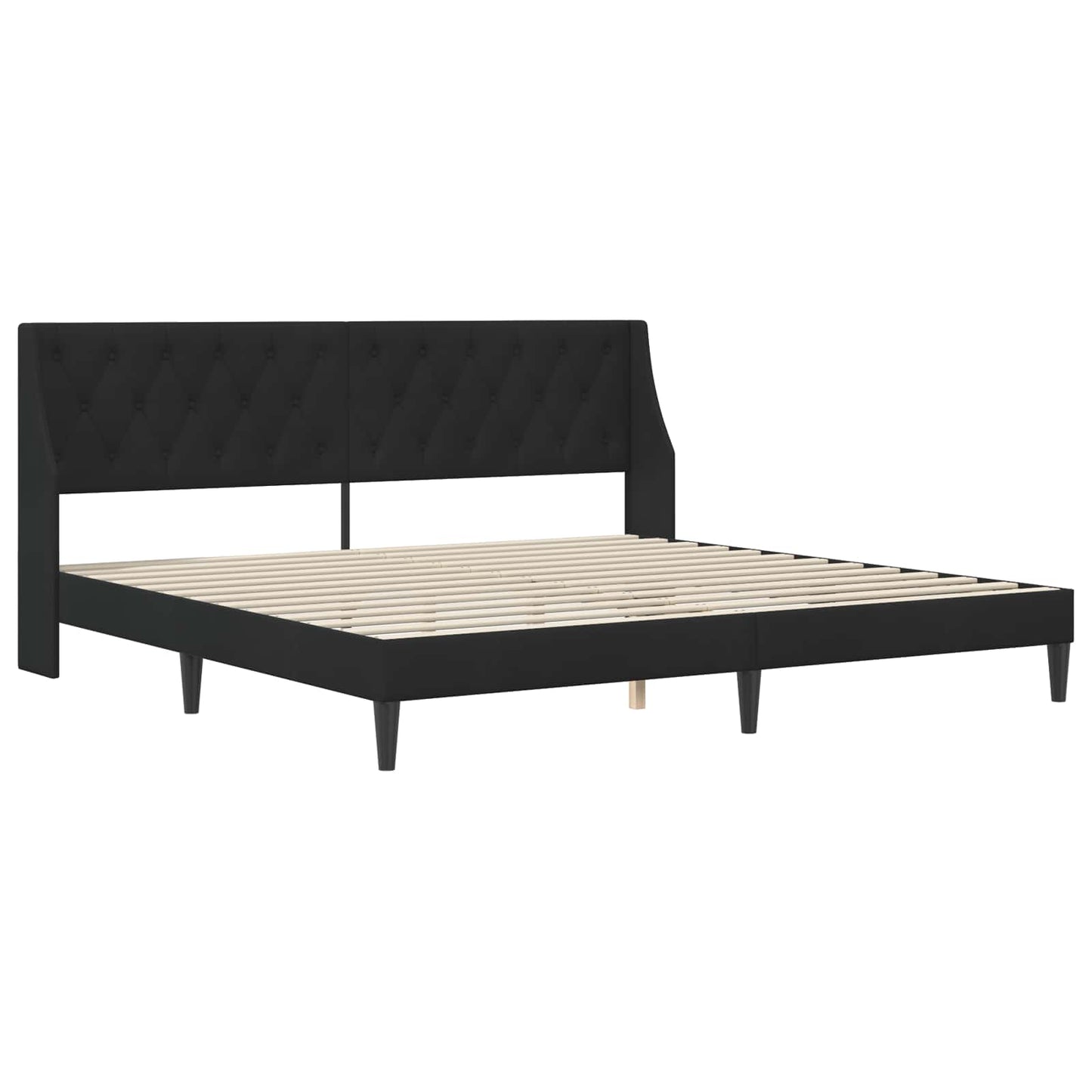 Bed Frame with Mattress Black 180 x 200 cm Velvet