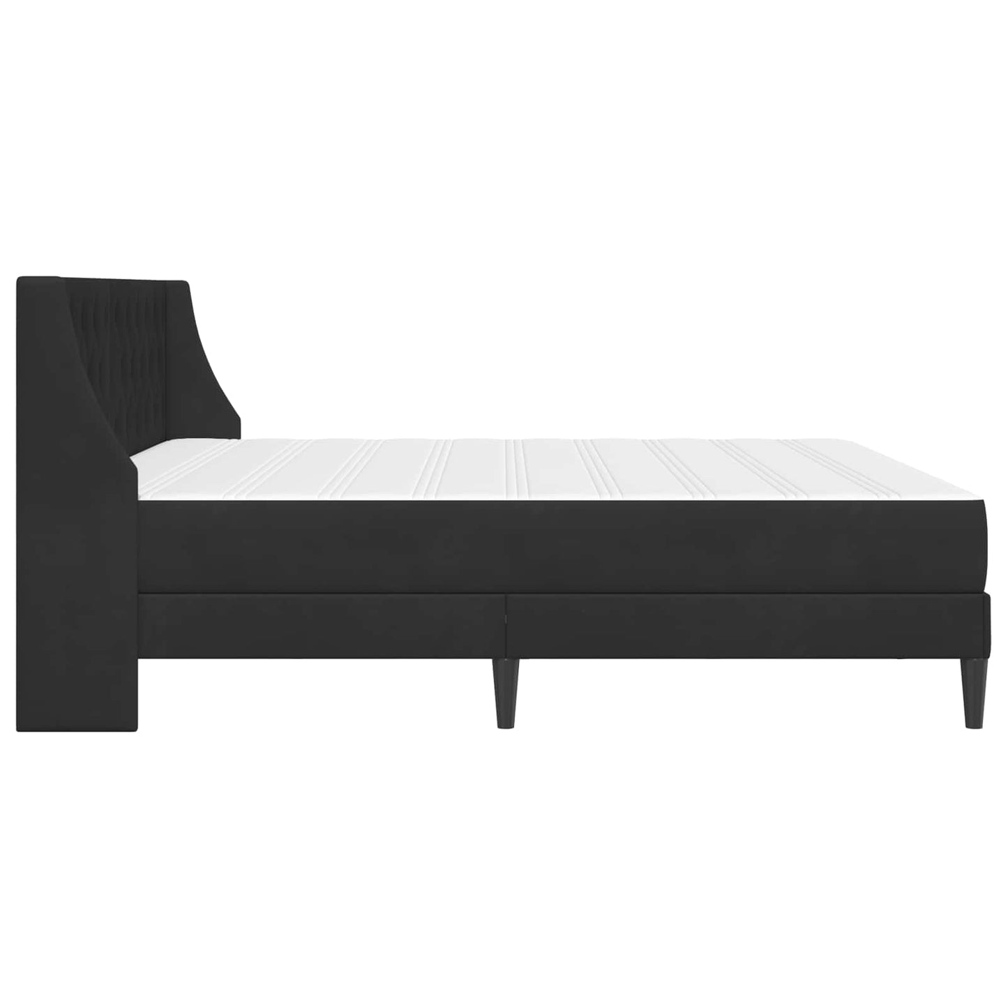Bed Frame with Mattress Black 180 x 200 cm Velvet