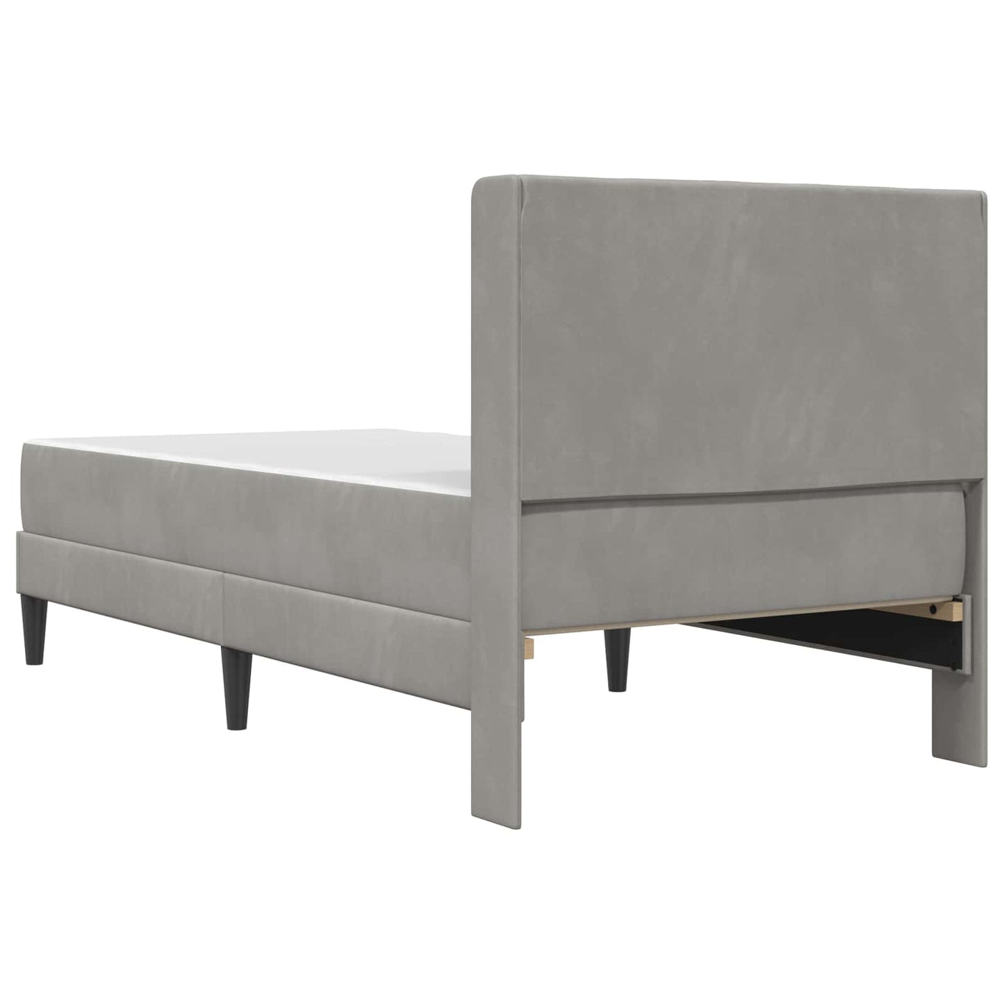 Bed Frame with Mattress Light Grey 90 x 190 cm Velvet