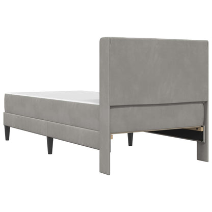 Bed Frame with Mattress Light Grey 90 x 190 cm Velvet