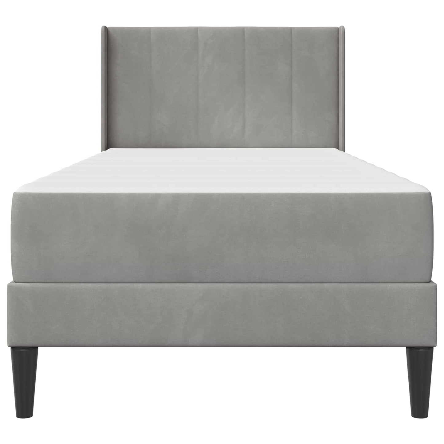 Bed Frame with Mattress Light Grey 90 x 190 cm Velvet