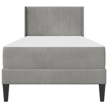 Bed Frame with Mattress Light Grey 90 x 190 cm Velvet