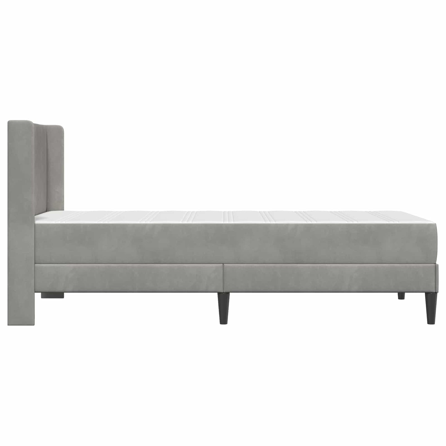 Bed Frame with Mattress Light Grey 90 x 190 cm Velvet