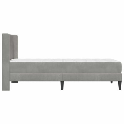 Bed Frame with Mattress Light Grey 90 x 190 cm Velvet