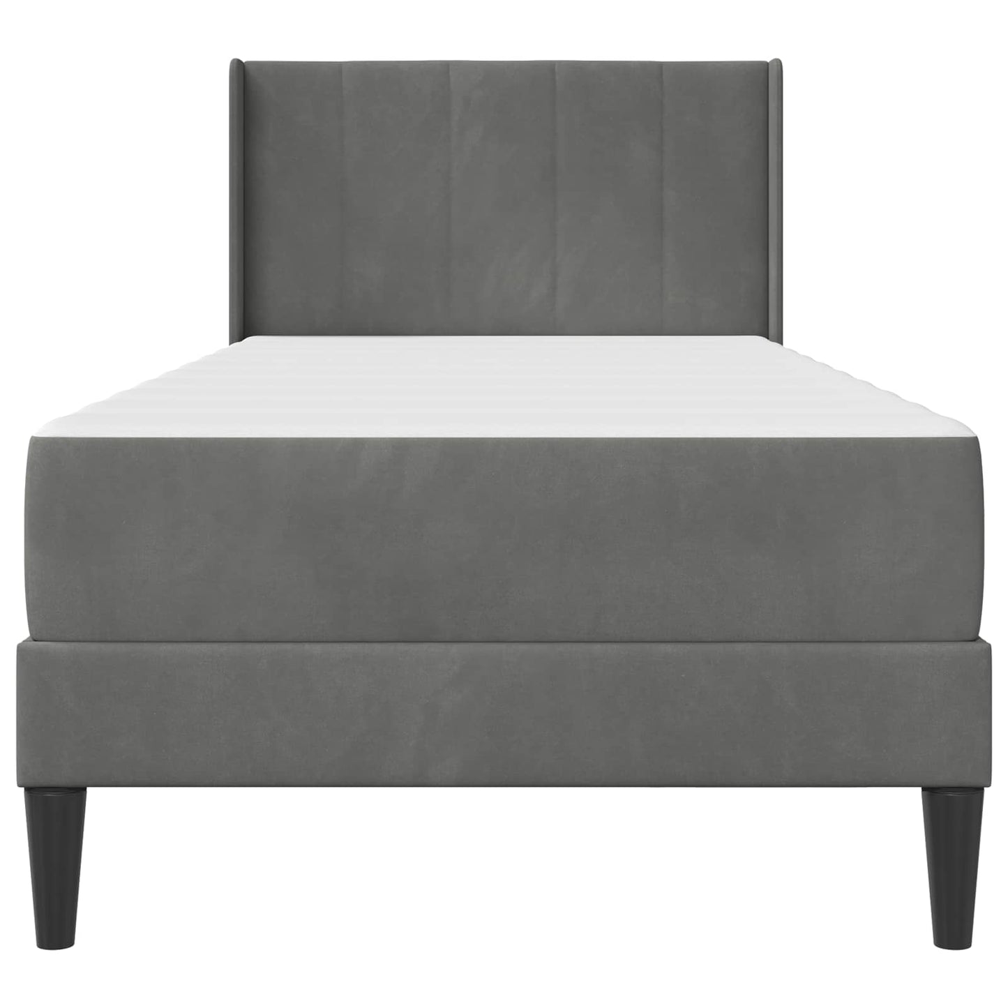 Bed Frame with Mattress Dark Grey 90 x 190 cm Velvet