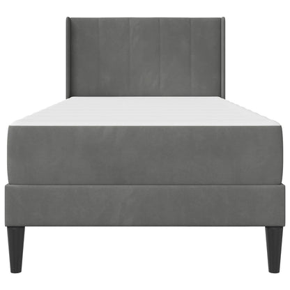 Bed Frame with Mattress Dark Grey 90 x 190 cm Velvet