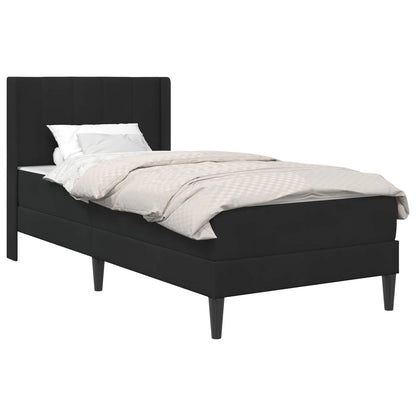 Bed Frame with Mattress with Headboard Black 90 x 190 cm Velvet